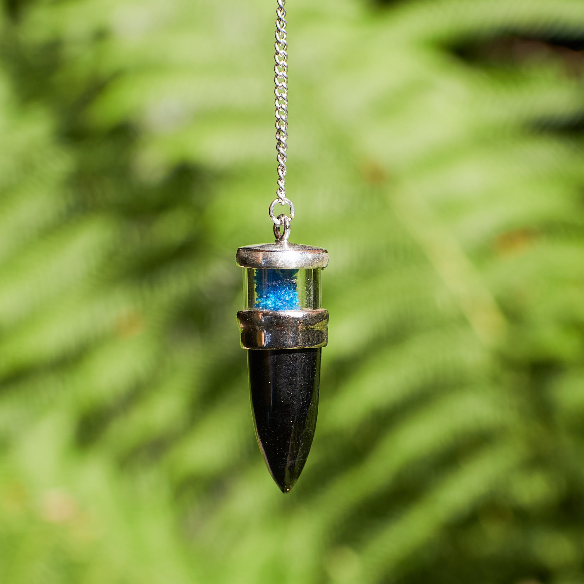 Black Tourmaline and Cavansite Pendulum