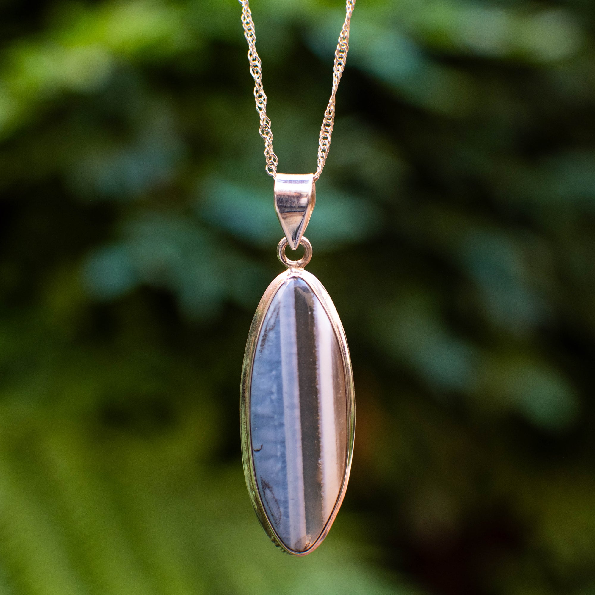 Oval Blue Opal Pendant