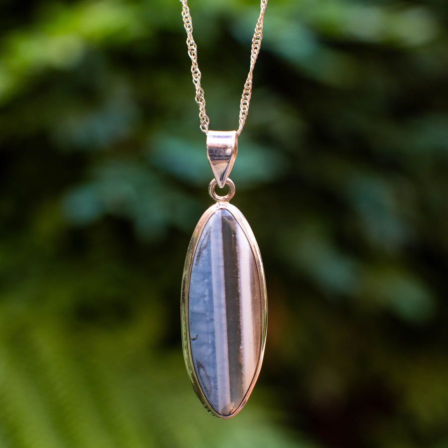 Oval Blue Opal Pendant