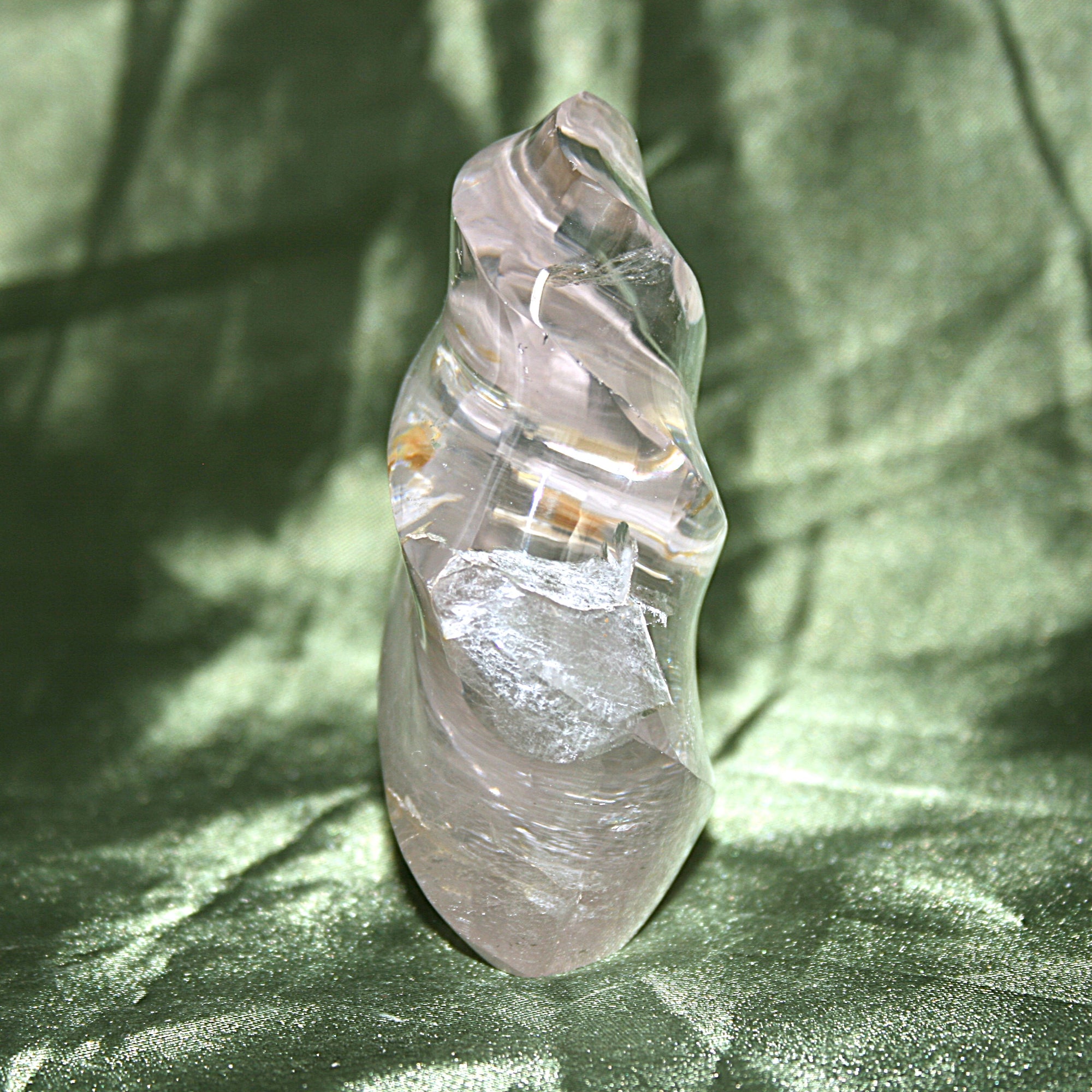 Clear Quartz Flame with Mineral Inclusions
