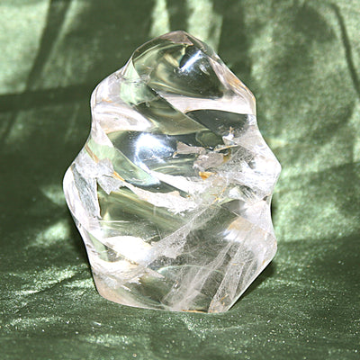 Clear Quartz Flame with Mineral Inclusions