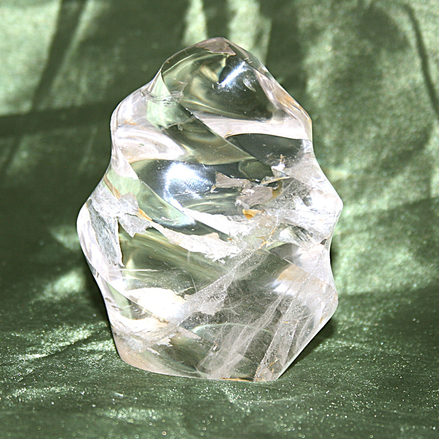 Clear Quartz Flame with Mineral Inclusions