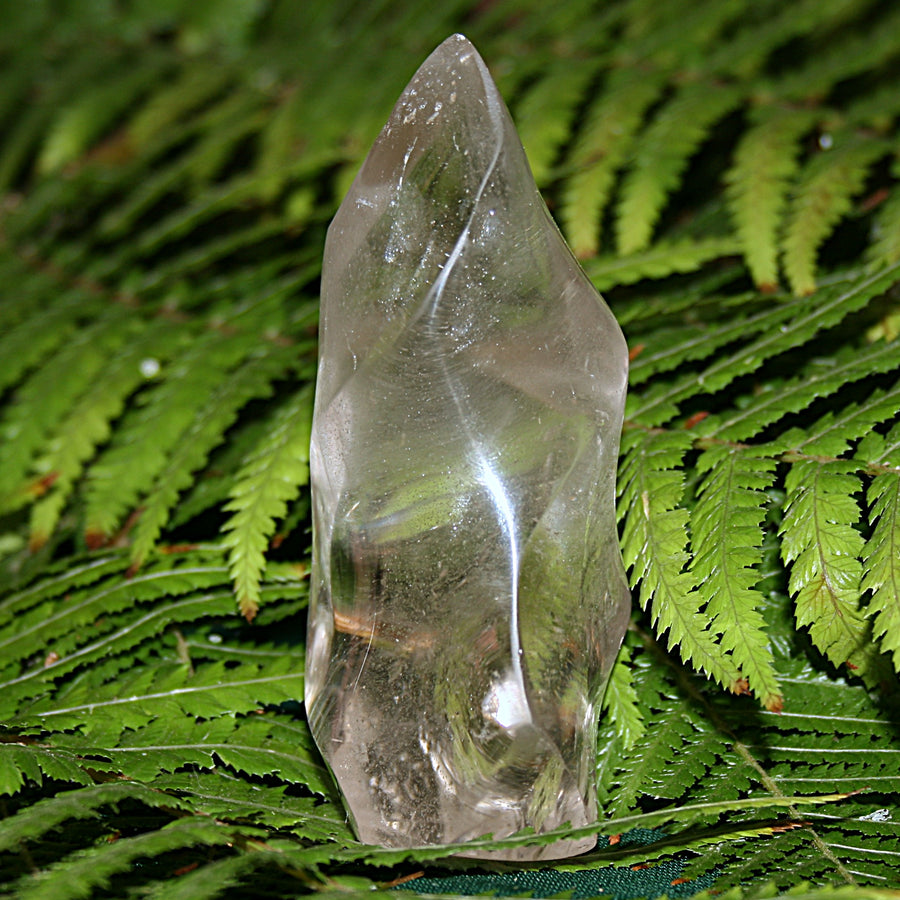 Clear Quartz Flame with Rainbow Inclusions