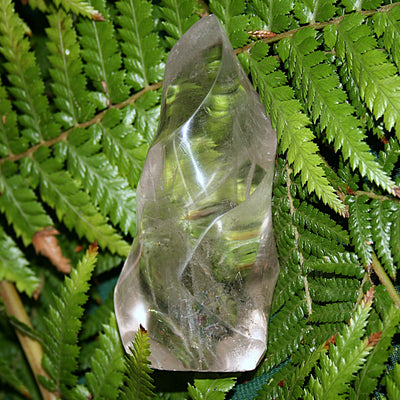 Clear Quartz Flame with Rainbow Inclusions