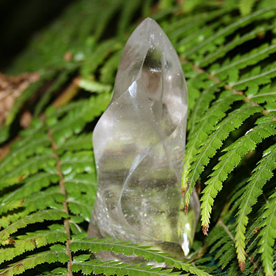 Clear Quartz Flame with Rainbow Inclusions