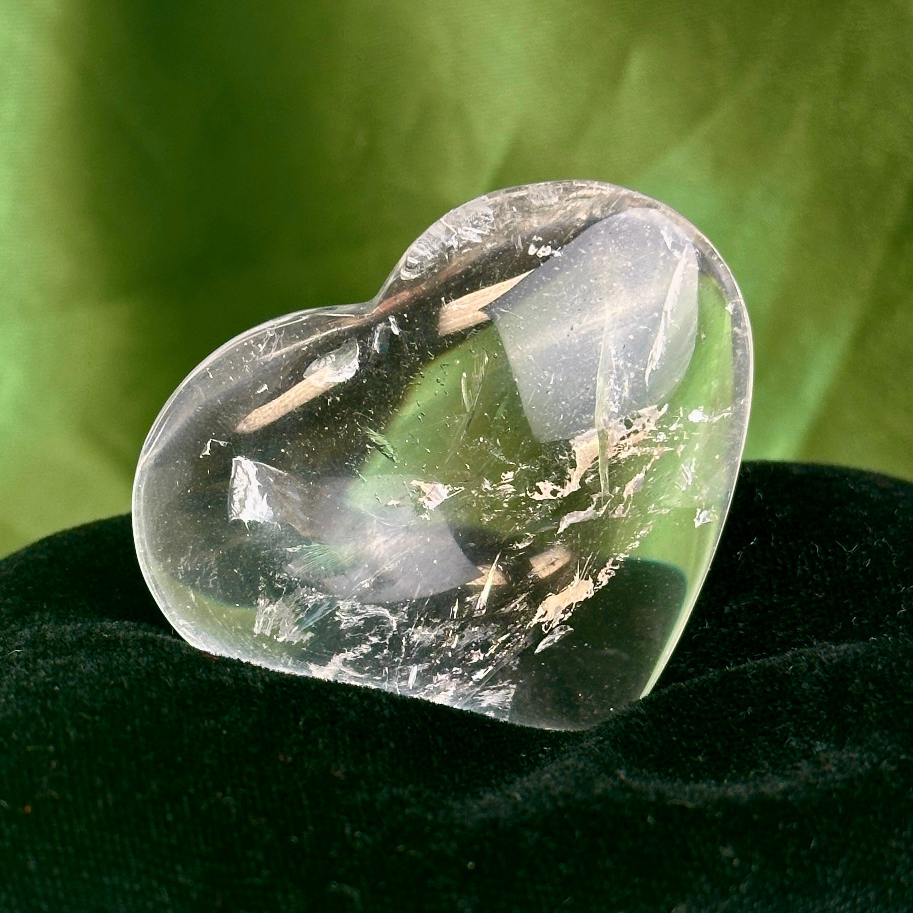 Clear Quartz Polished Heart Carving