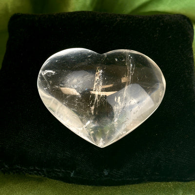 Clear Quartz Polished Heart Carving