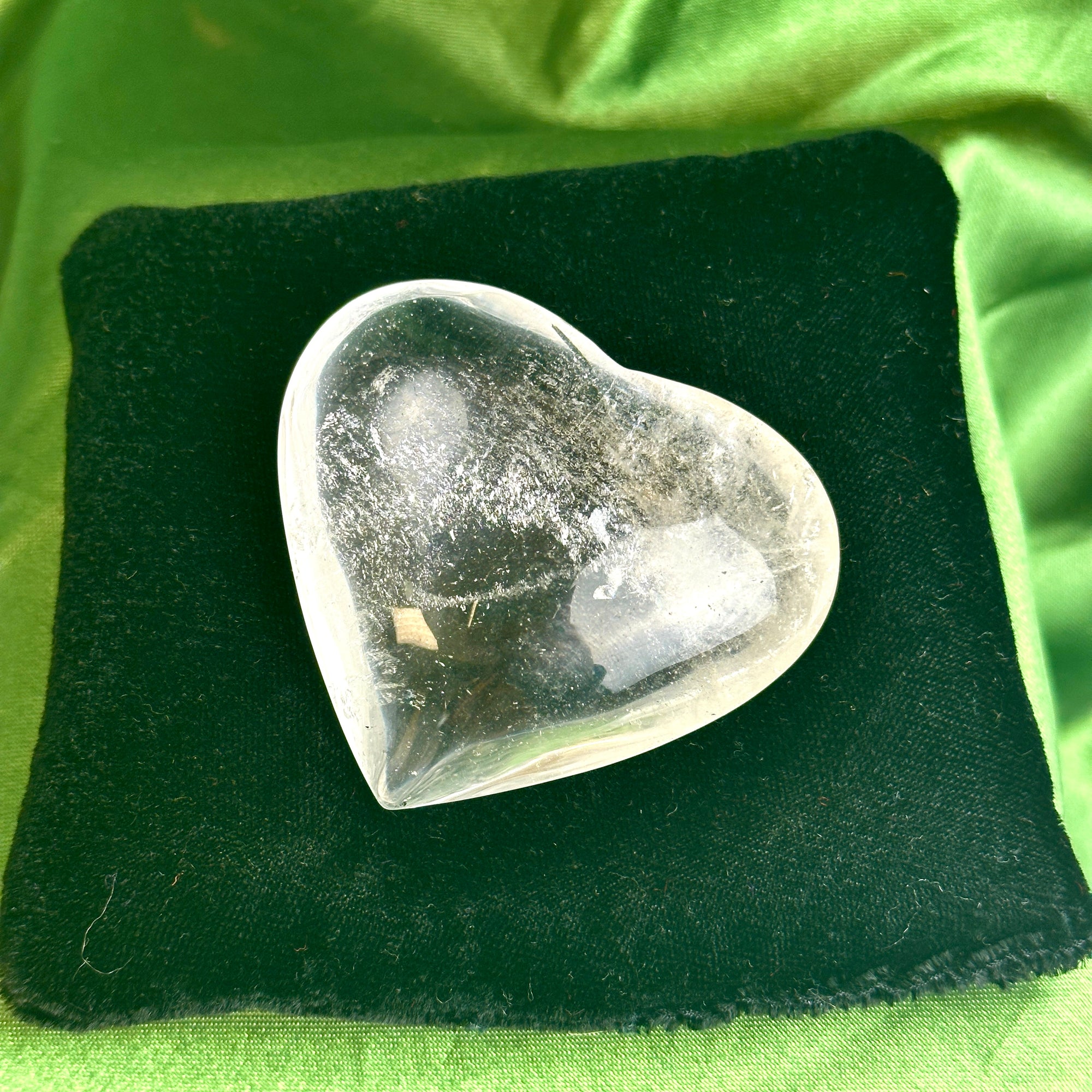Clear Quartz Polished Heart Carving