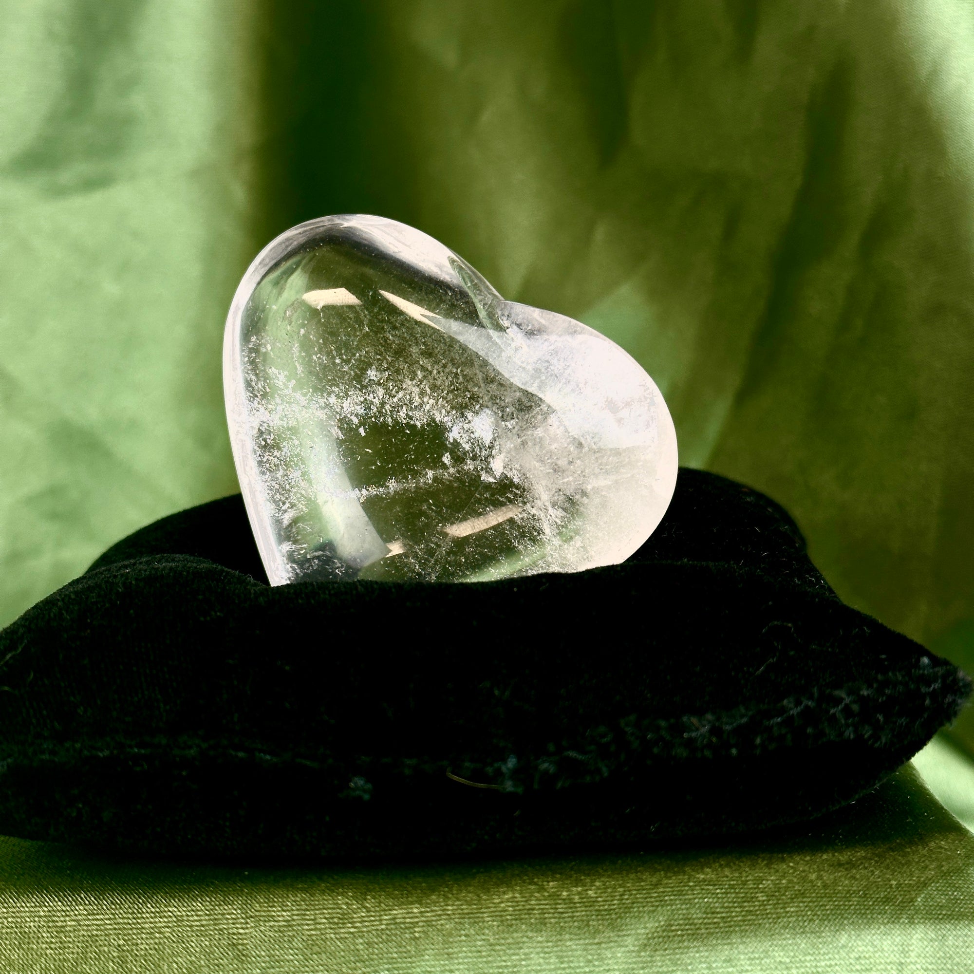 Clear Quartz Polished Heart Carving