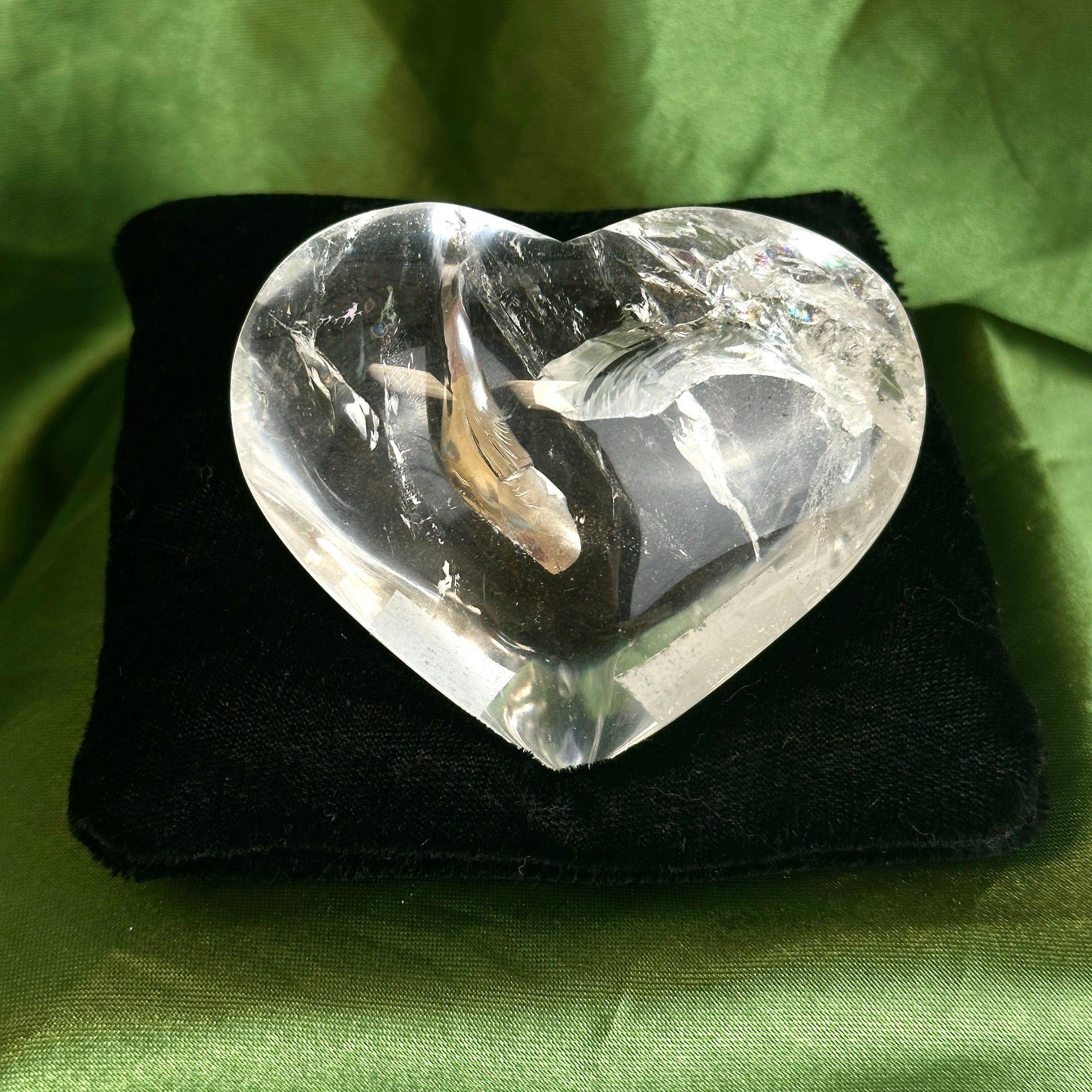 Clear Quartz Polished Heart Carving