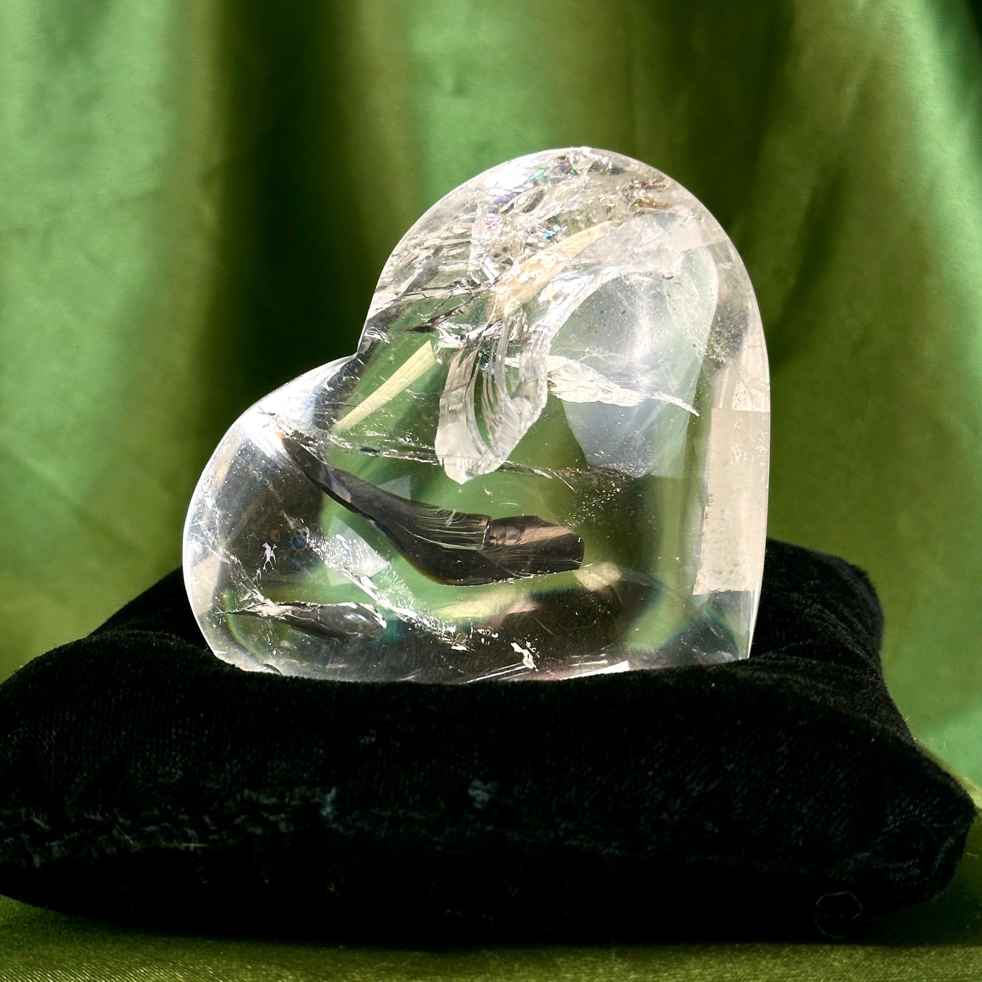 Clear Quartz Polished Heart Carving
