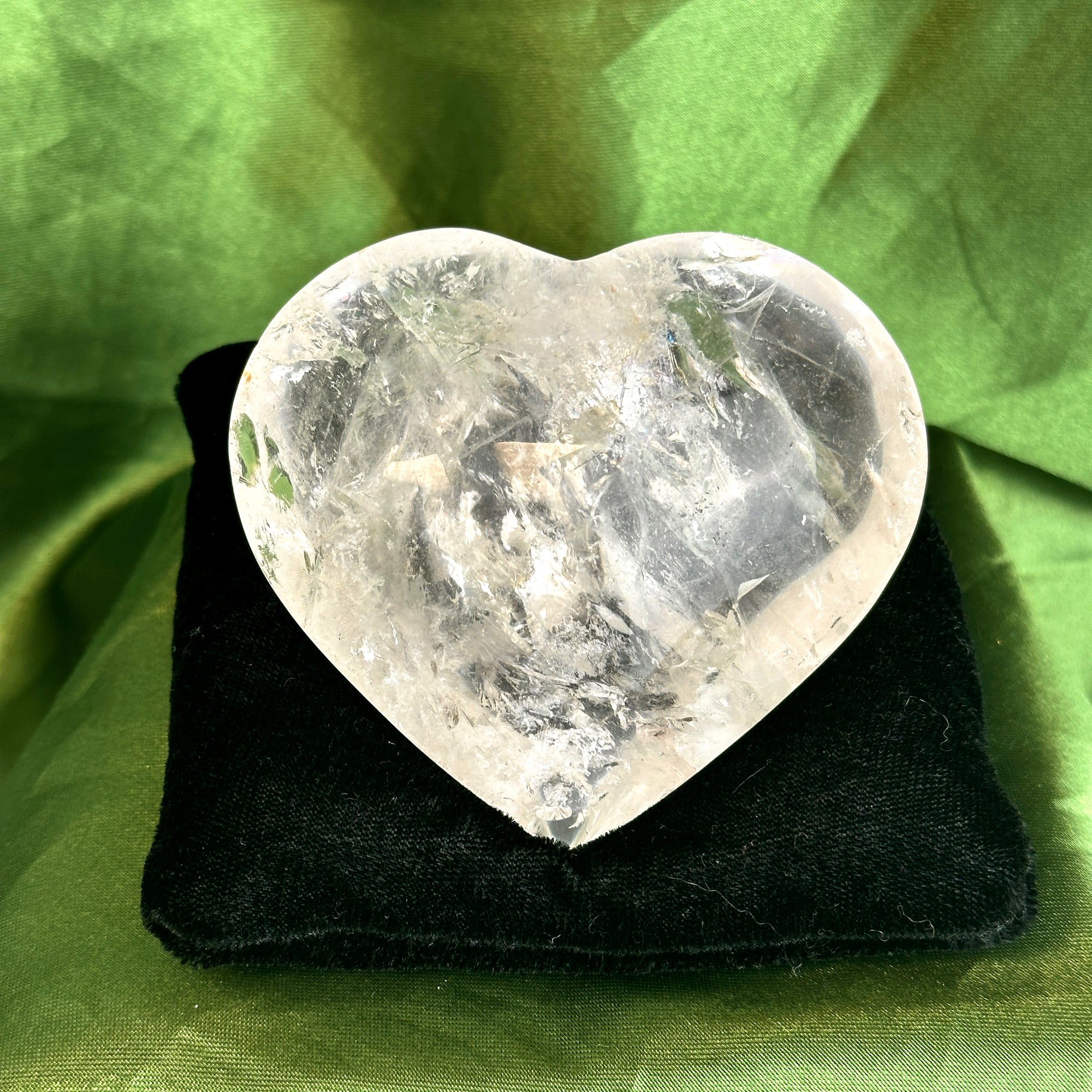 Clear Quartz Polished Heart Carving