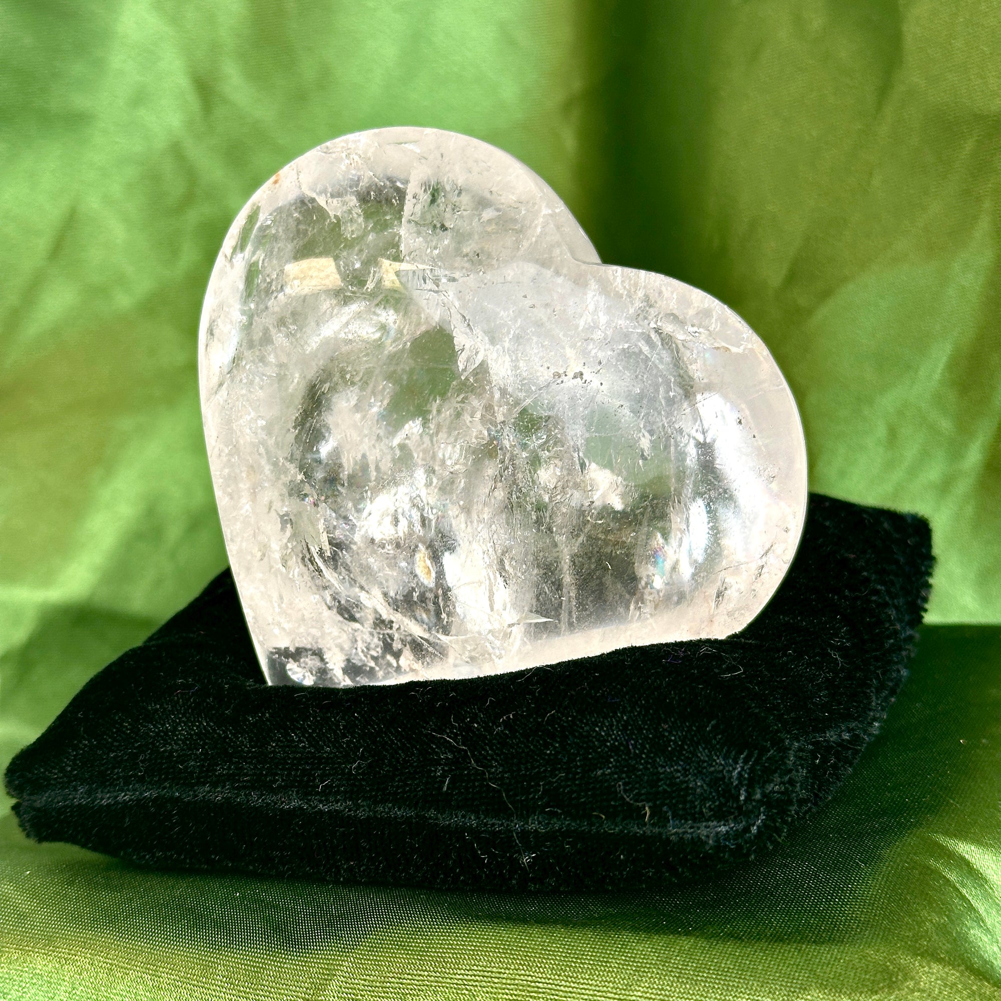 Clear Quartz Polished Heart Carving