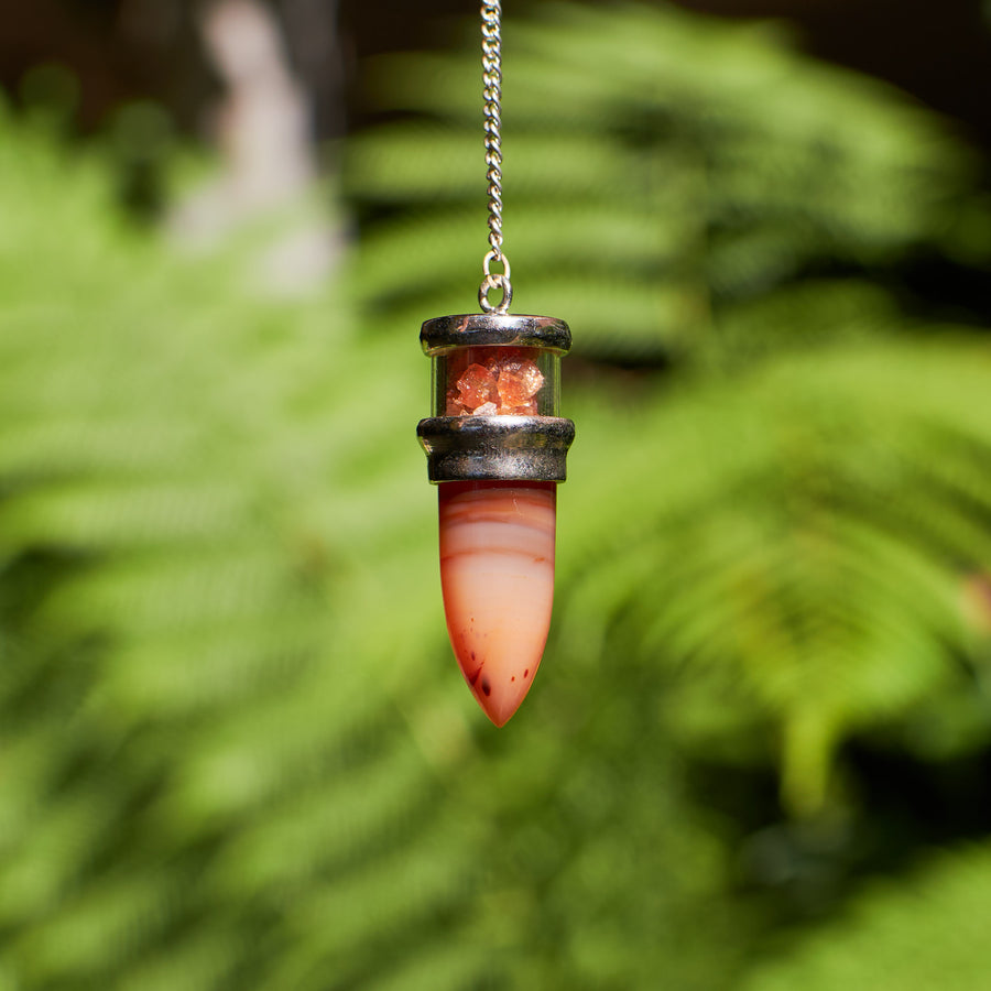 Carnelian and Sunstone Pendulum