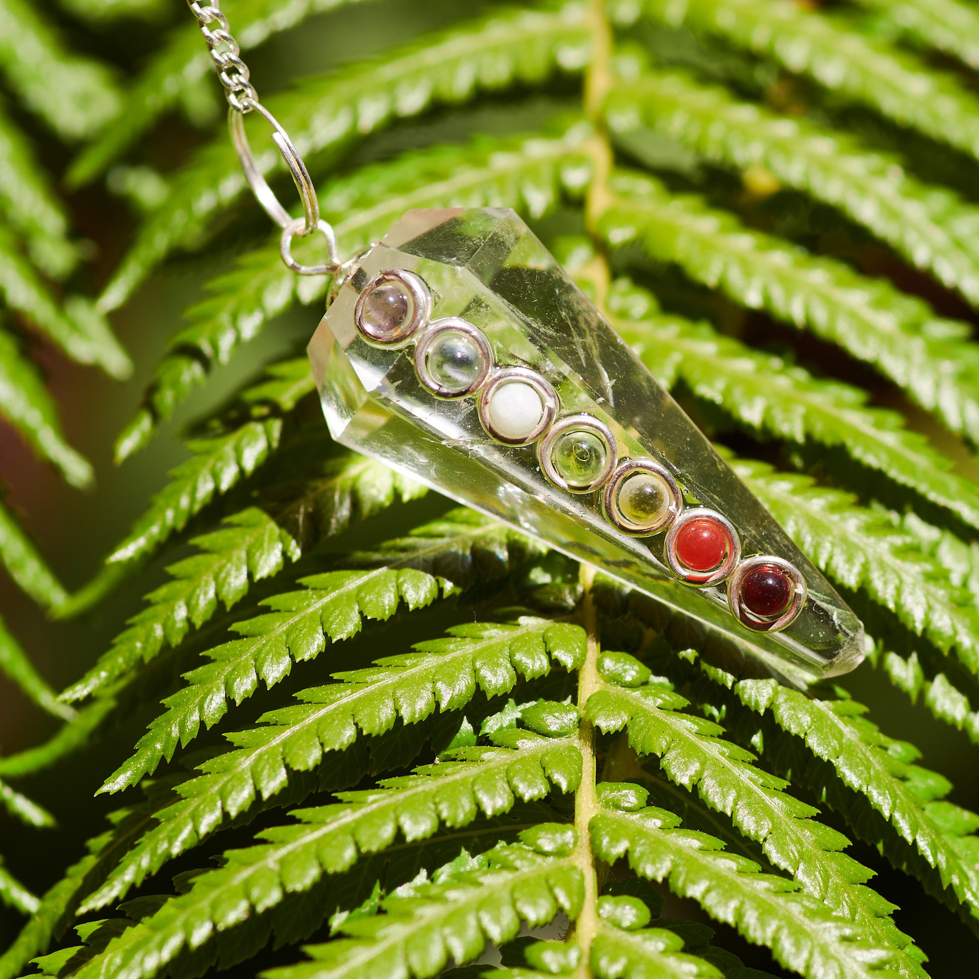 Clear Quartz with Chakra Pendulum