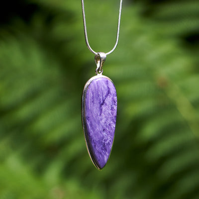 Charoite Large Teardrop Pendant