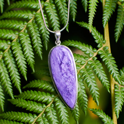 Charoite Large Teardrop Pendant