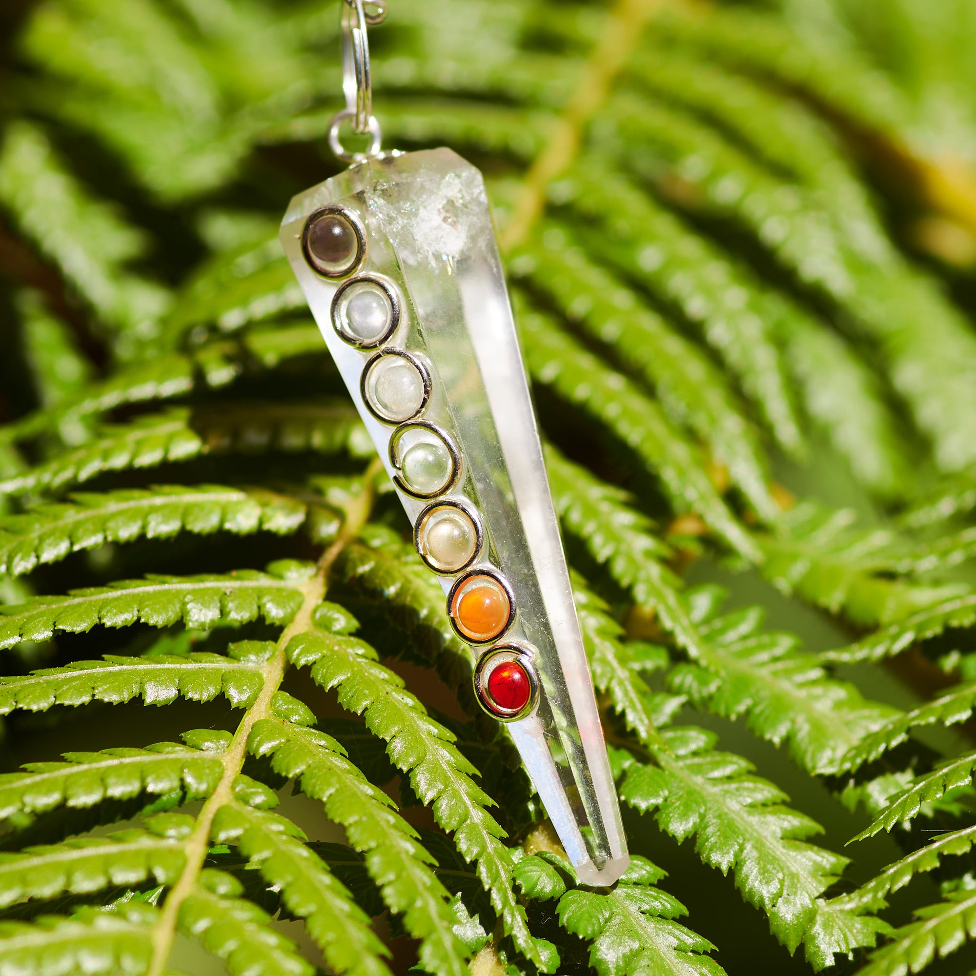 Clear Quartz with Chakra Pendulum