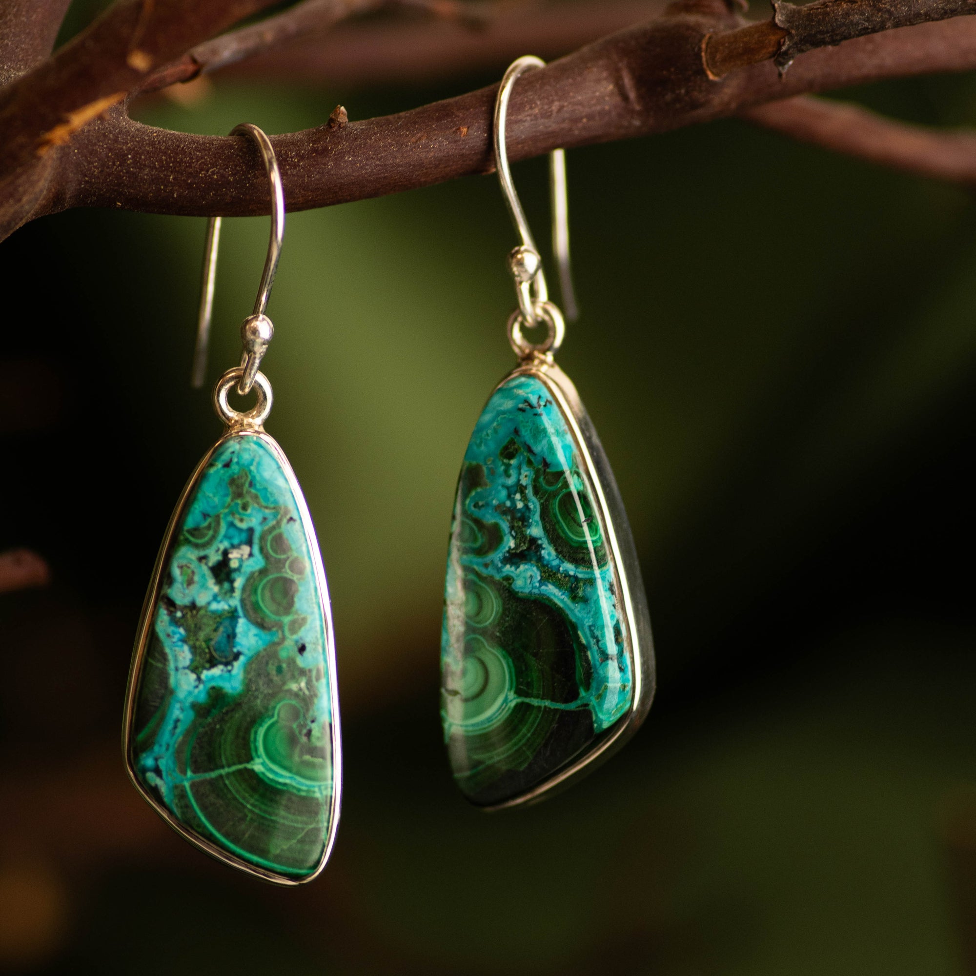 Malachite Chrysocolla Earrings