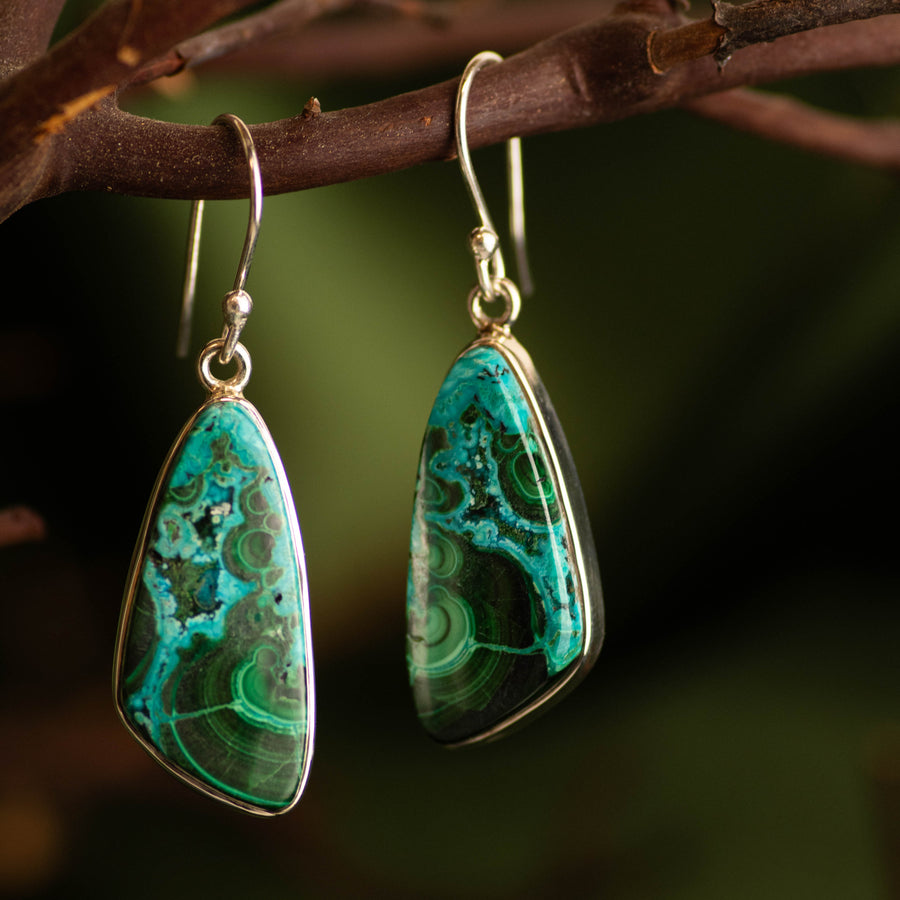Malachite Chrysocolla Earrings
