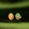 Bezel Set Ethiopian Opal Earrings