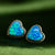 Blue Opal Heart Studs