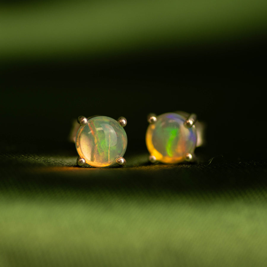 Ethiopian Opal Stud Earrings