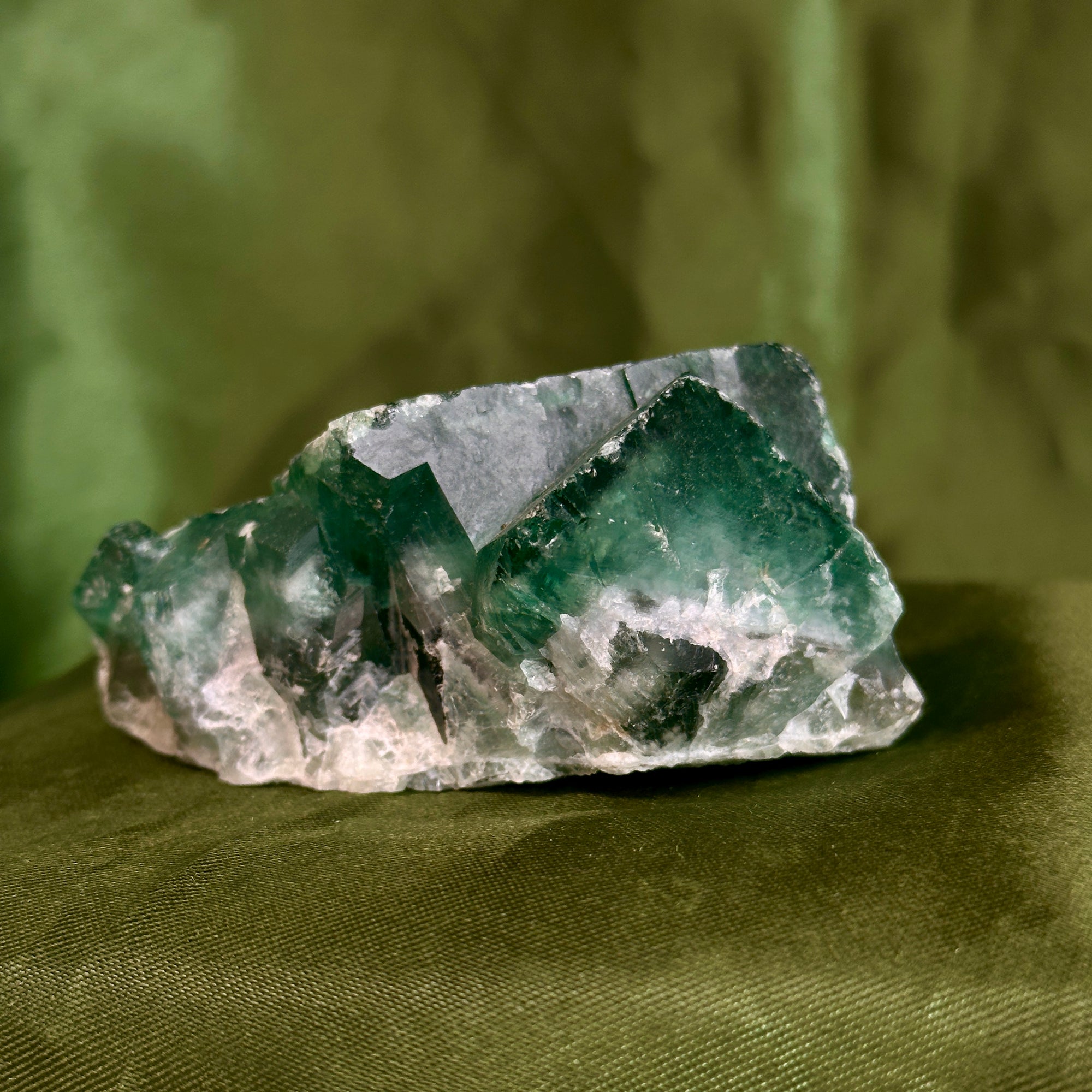 Raw Green Cubic Fluorite