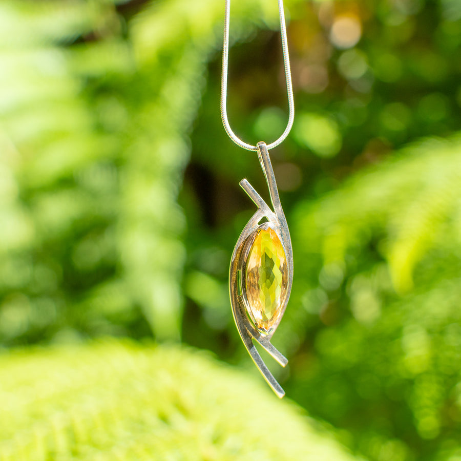 Faceted Citrine Pendant ~ Stunning Statement piece