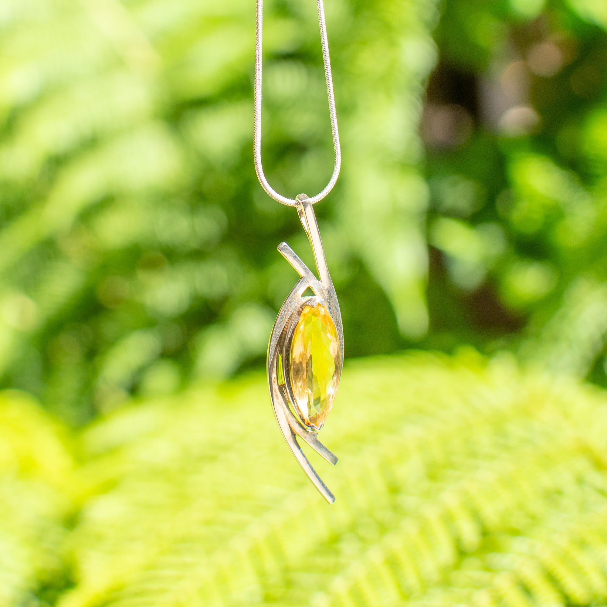 Faceted Citrine Pendant ~ Stunning Statement piece