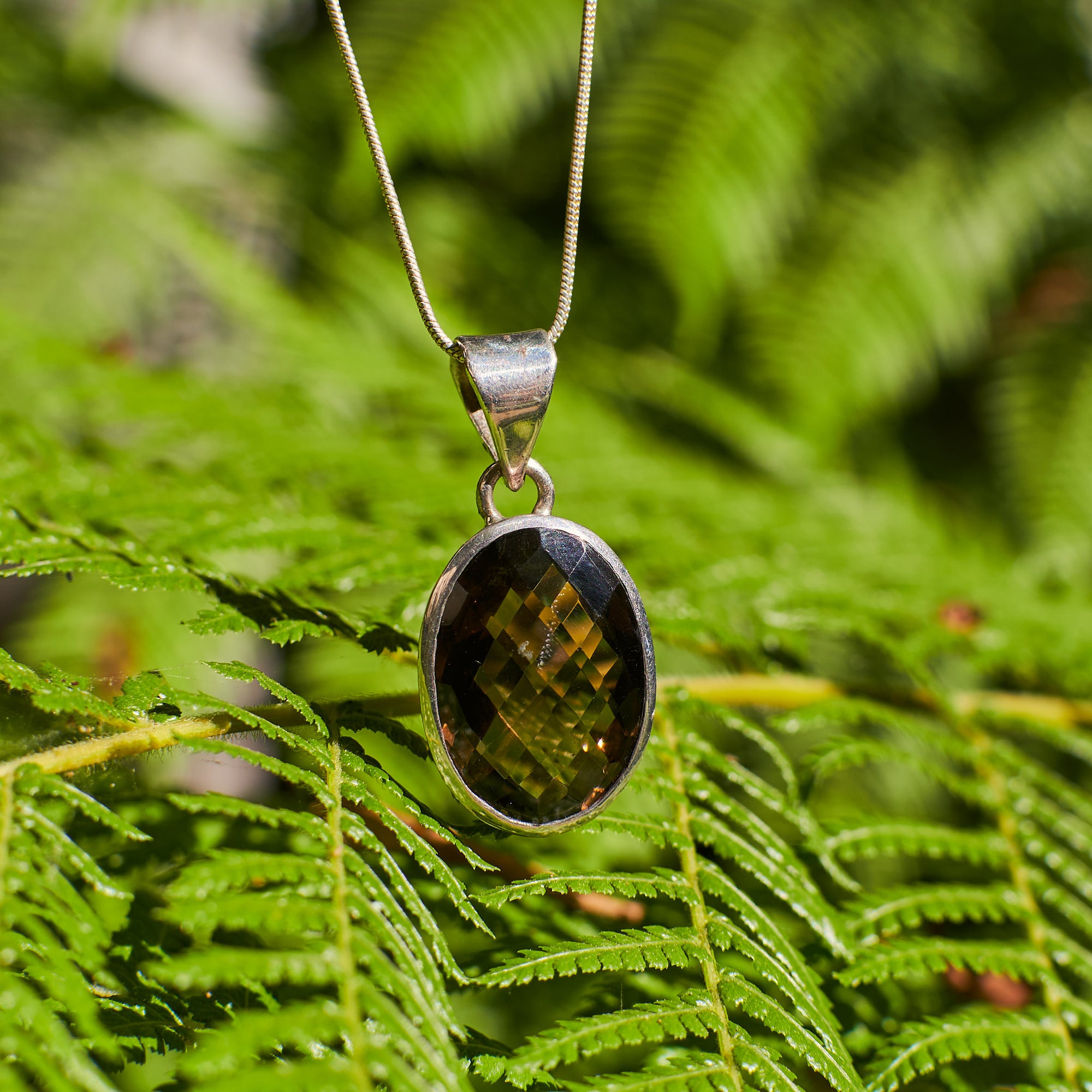 Smokey Quartz Faceted Pendant