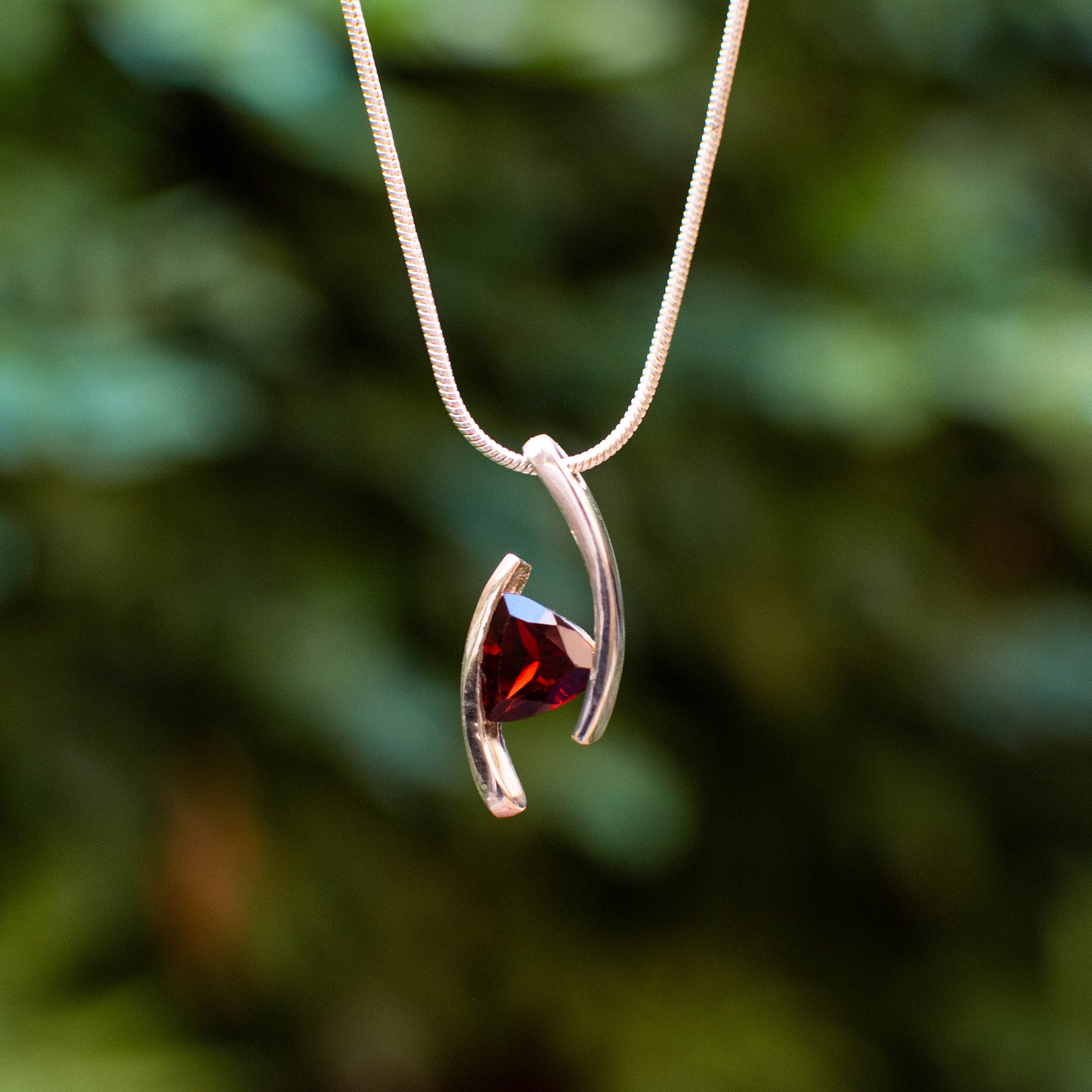 Floating Garnet Pendant