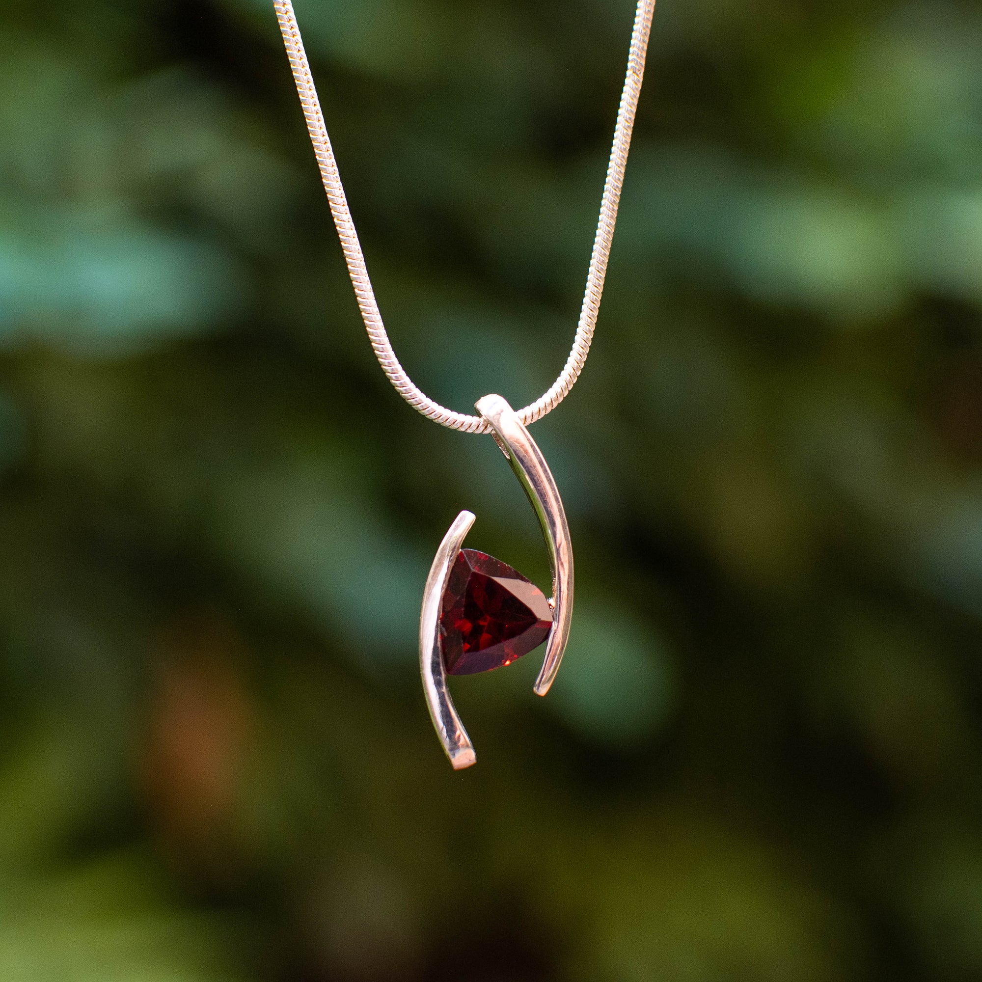 Floating Garnet Pendant