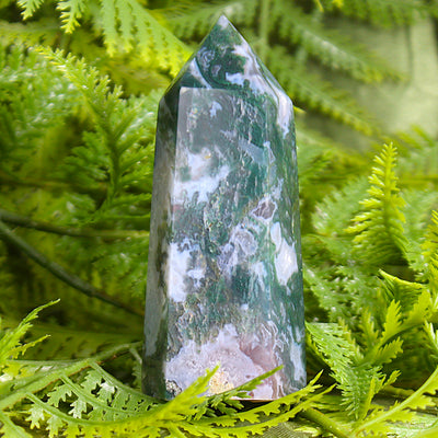 Green Moss Agate Tower