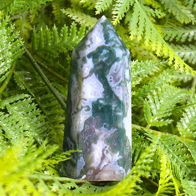 Green Moss Agate Tower
