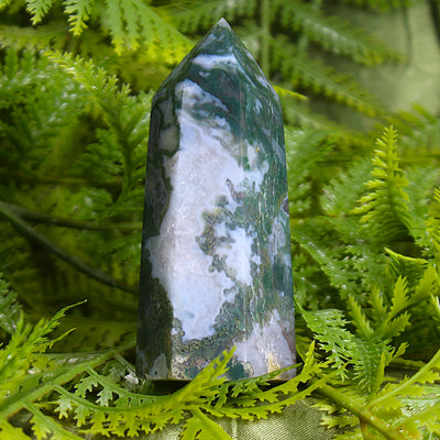 Green Moss Agate Tower