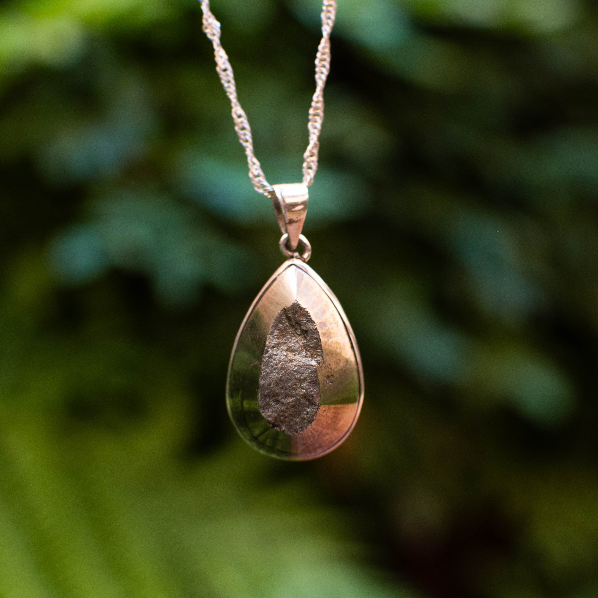 Half Polished Pyrite Pendant