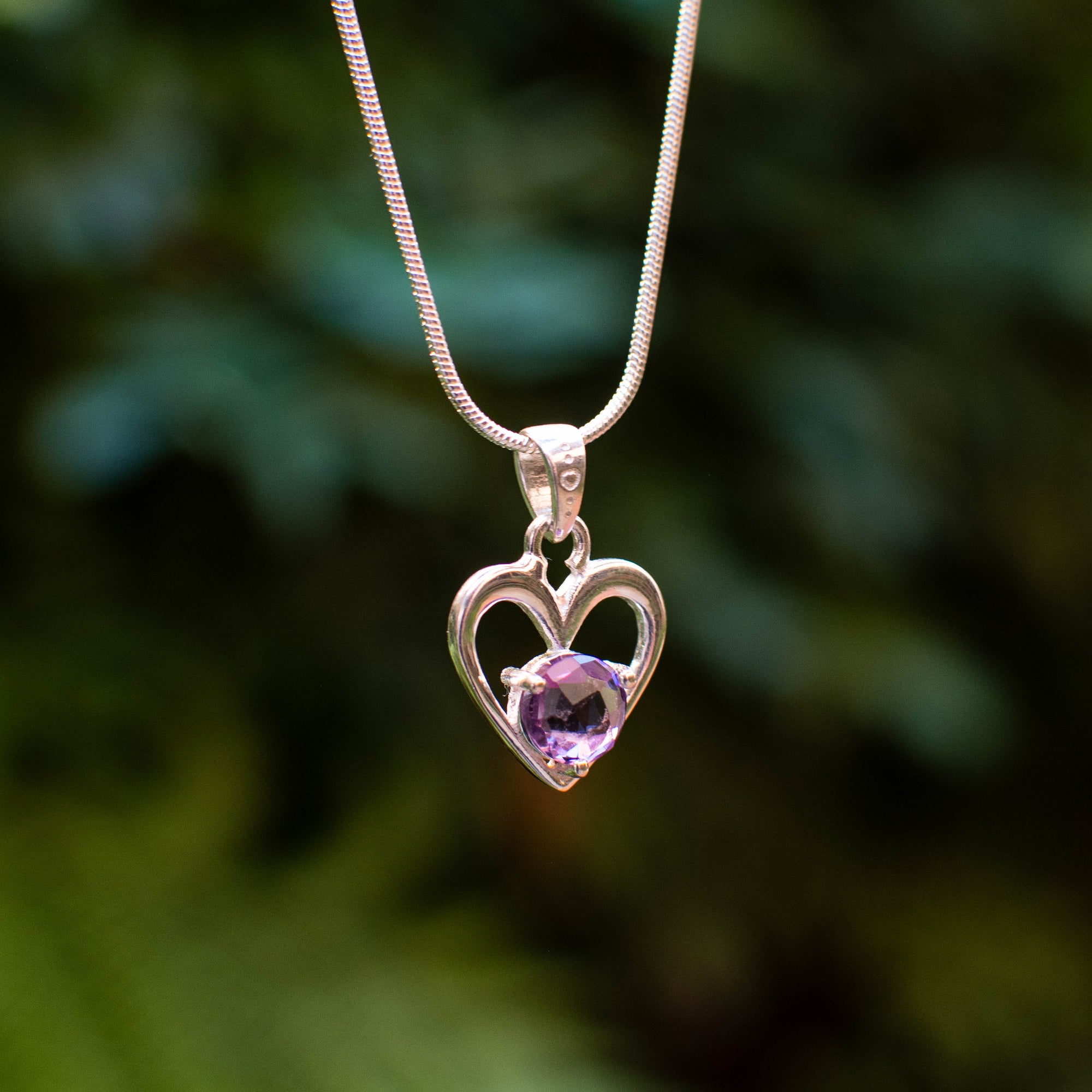 Amethyst Heart Pendant