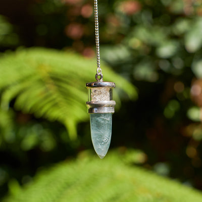 Aquamarine and Herkimer Diamond Pendulum