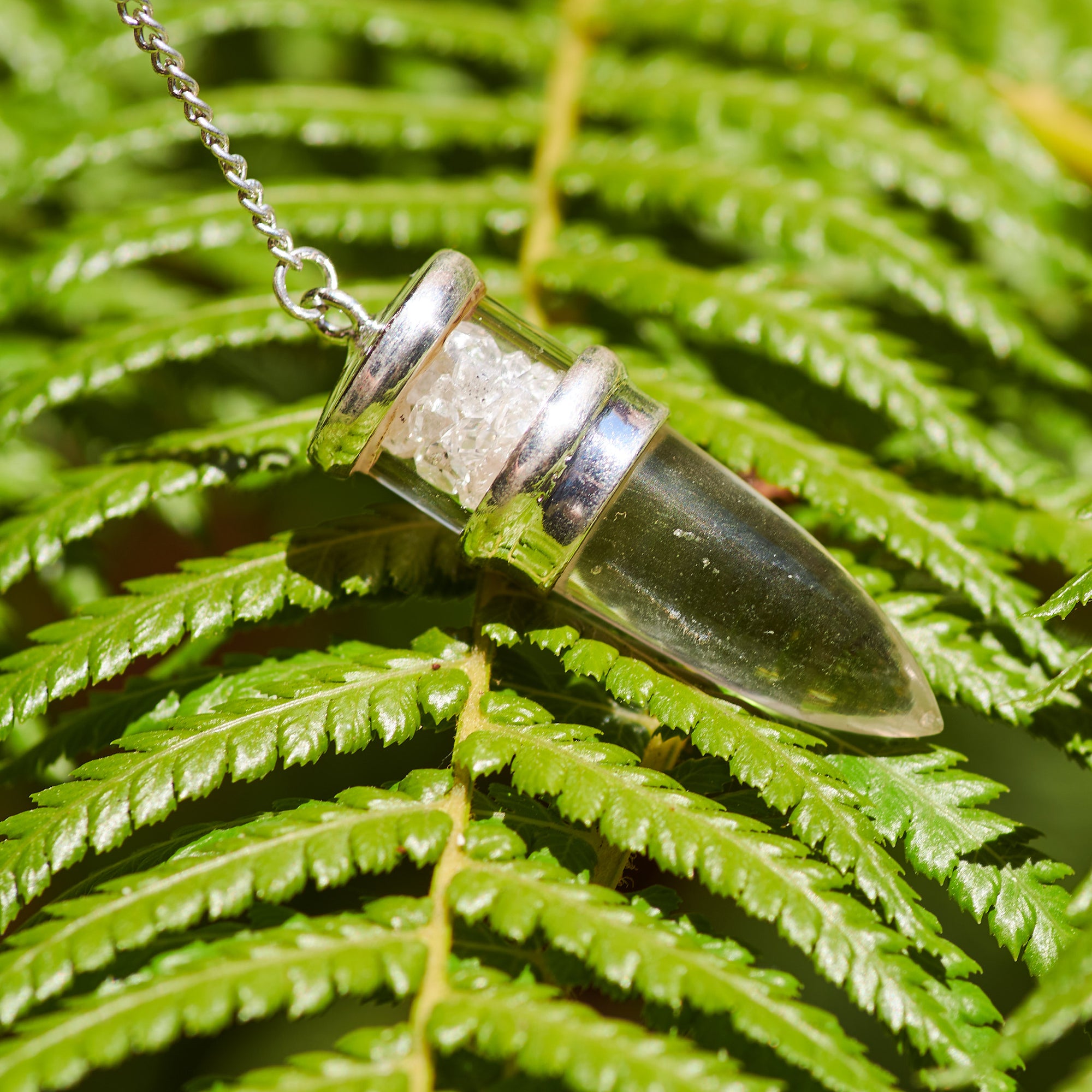Clear Quartz and Herkimer Diamond Pendulum