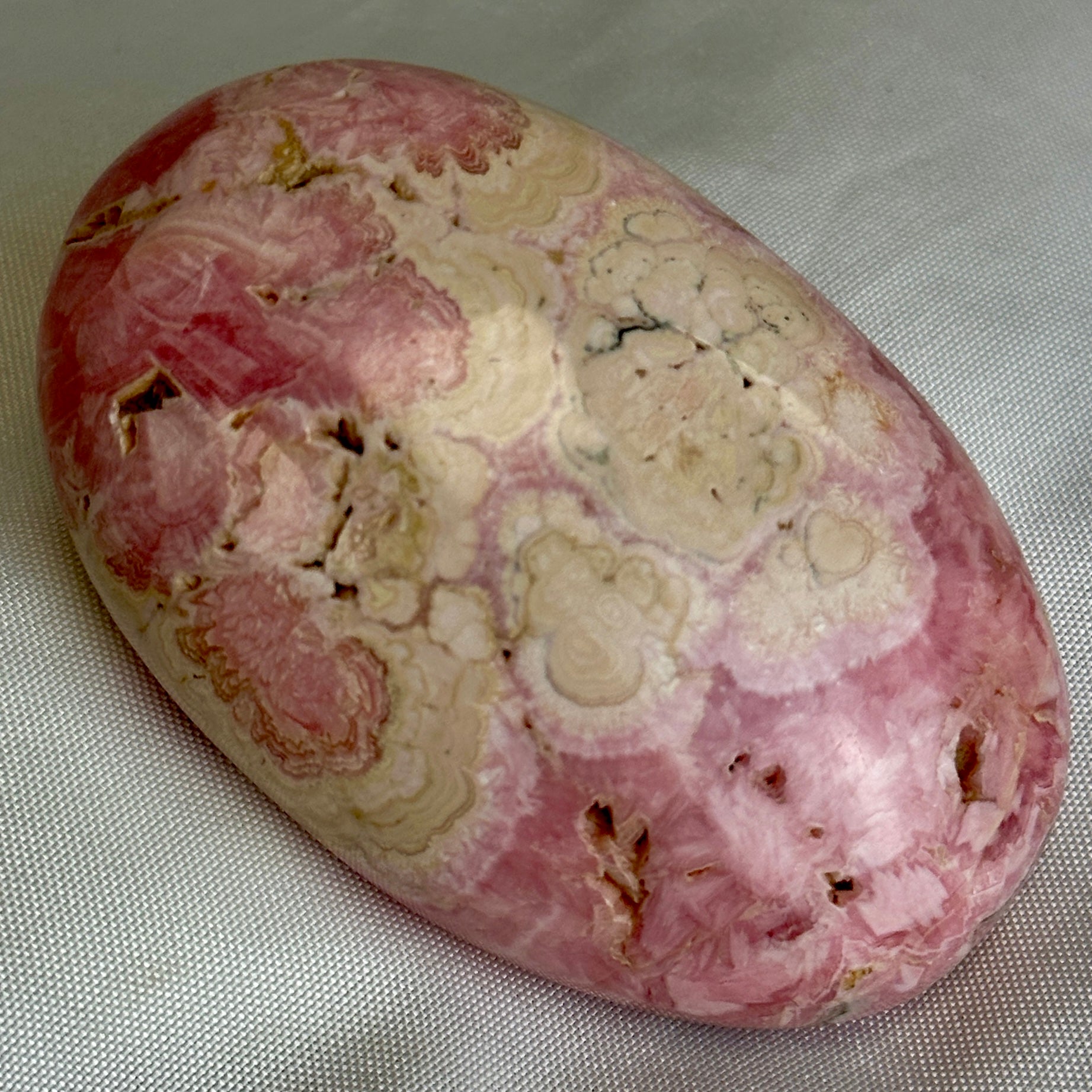 Rhodocrosite Palm Stone
