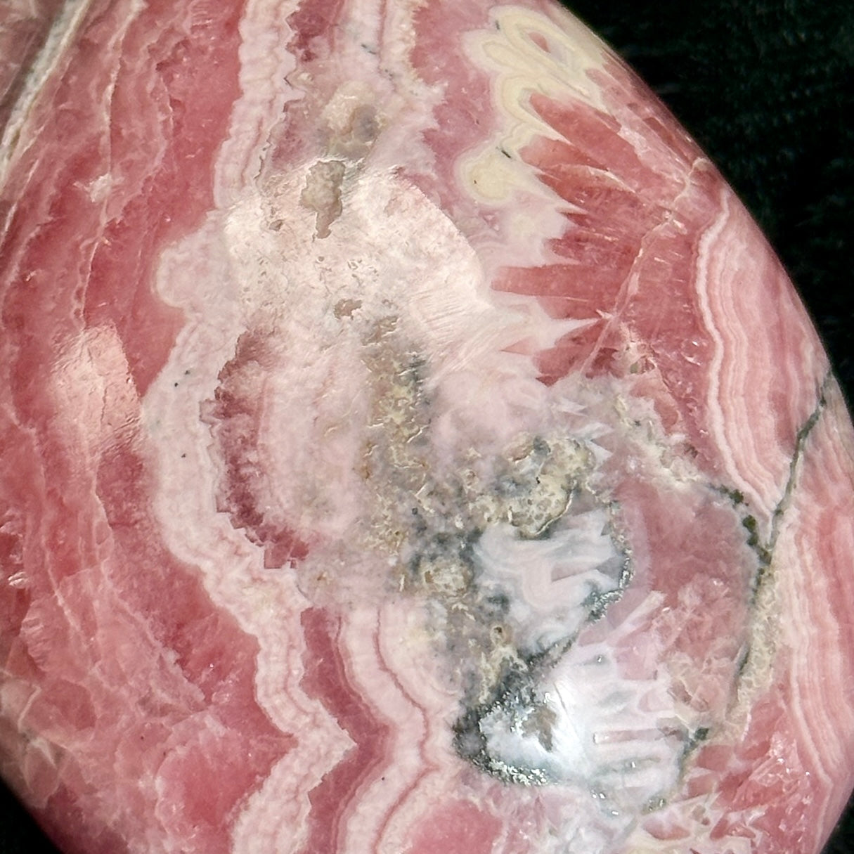 Rhodocrosite Palm Stone