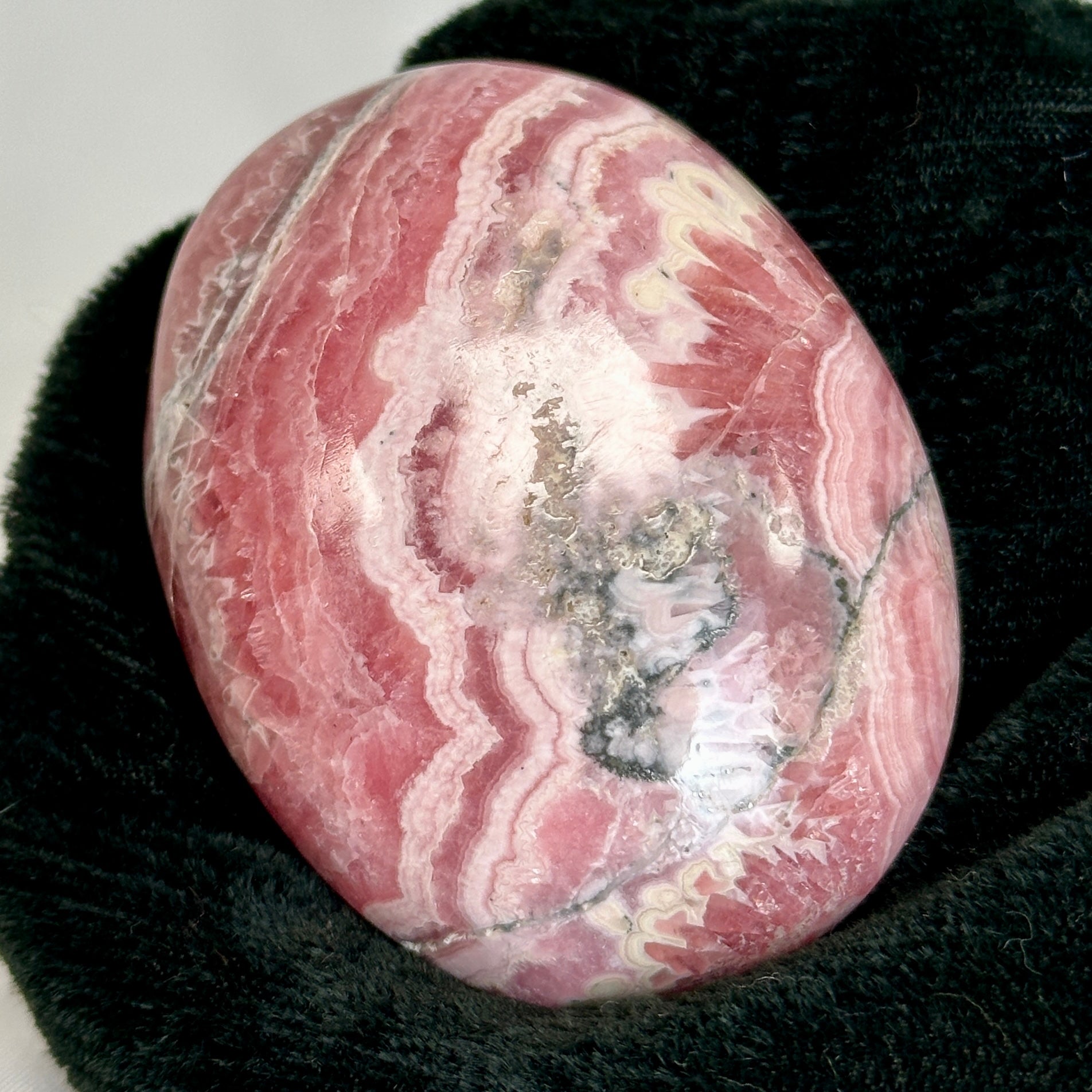 Rhodocrosite Palm Stone