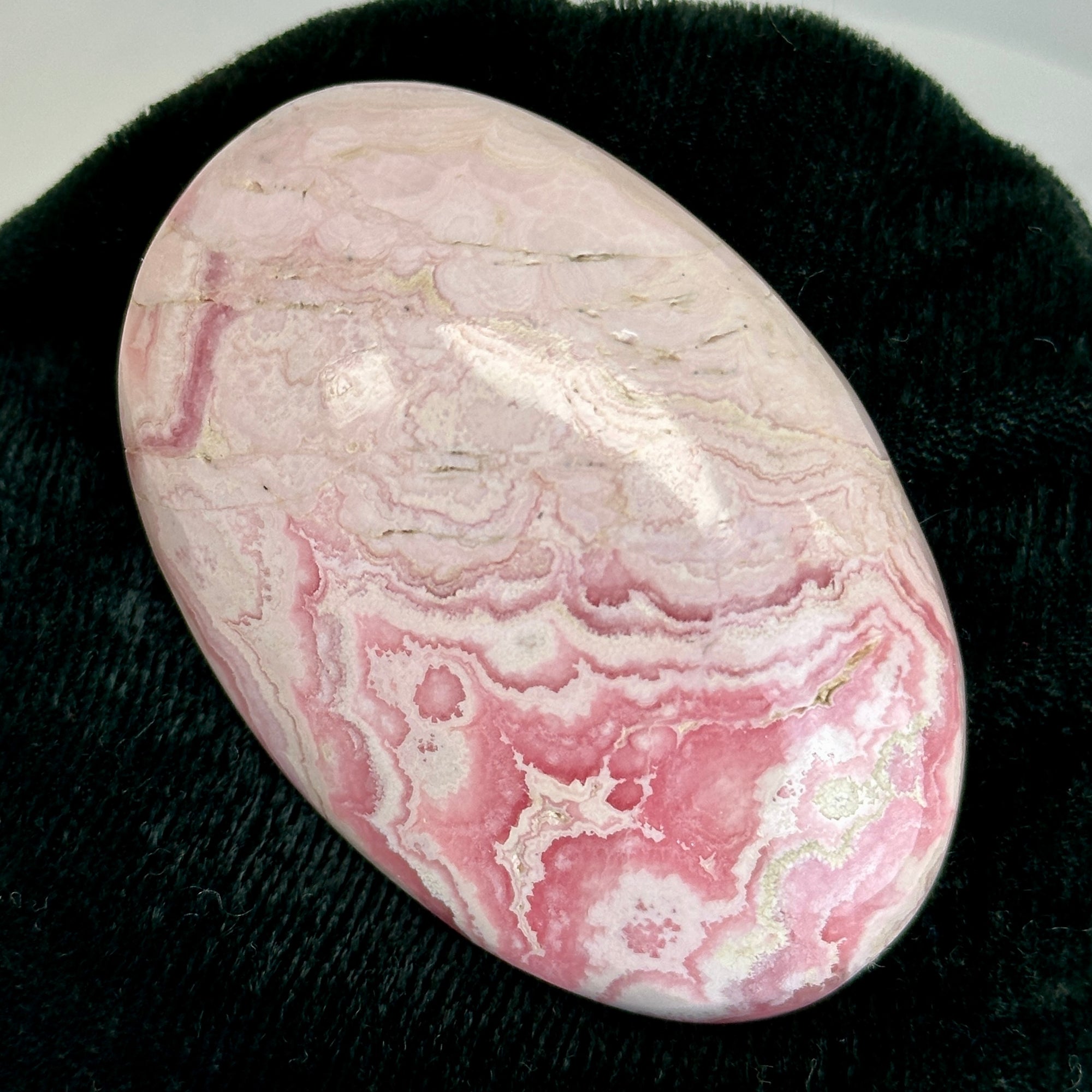 Rhodocrosite Palm Stone