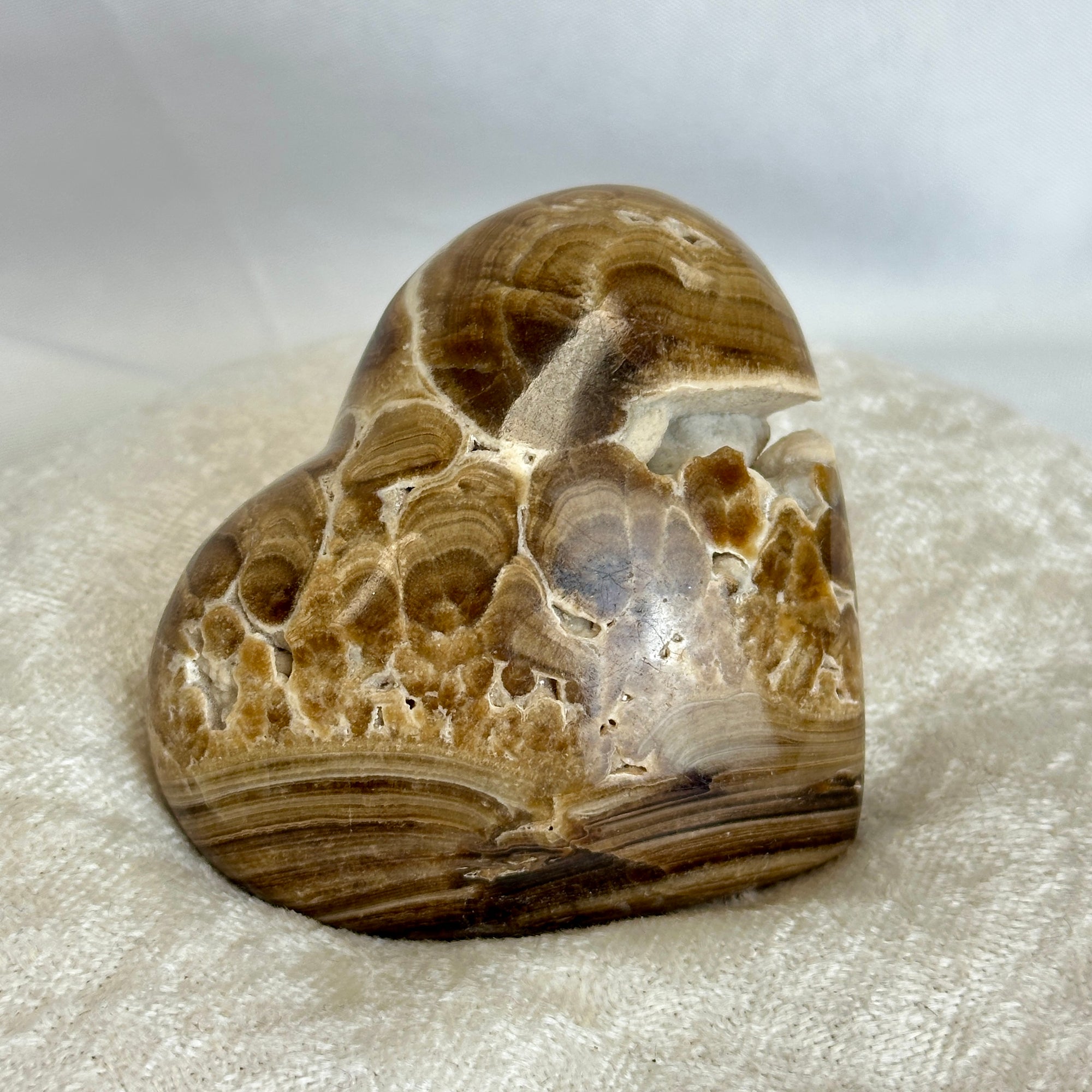 Chocolate Calcite Heart Carving