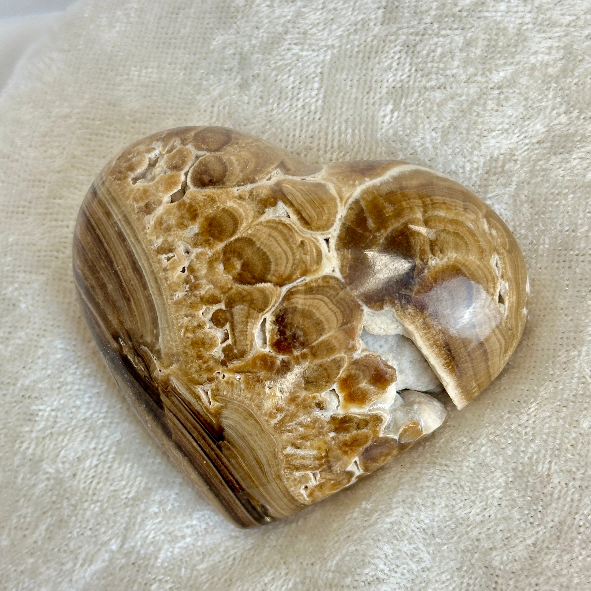 Chocolate Calcite Heart Carving