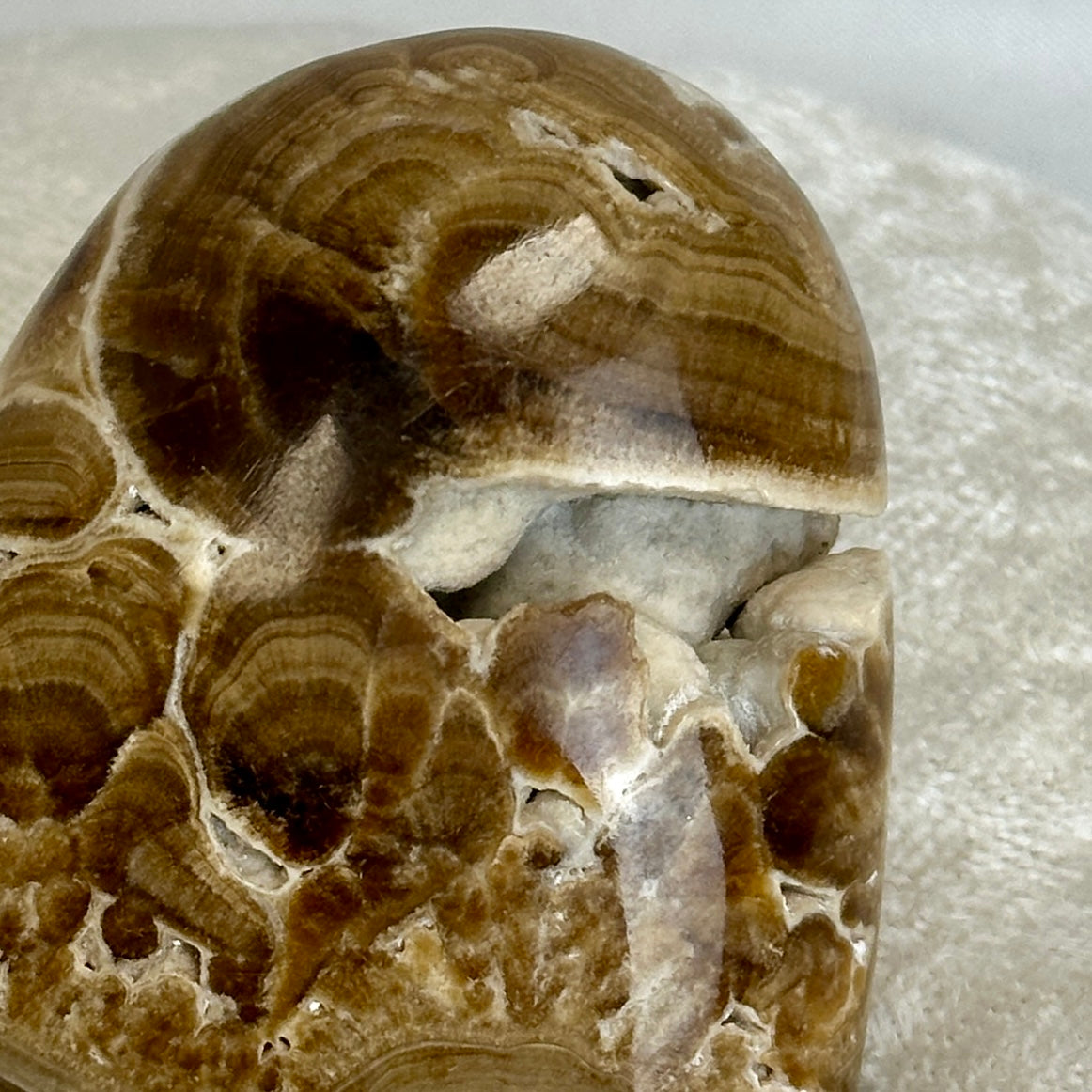 Chocolate Calcite Heart Carving