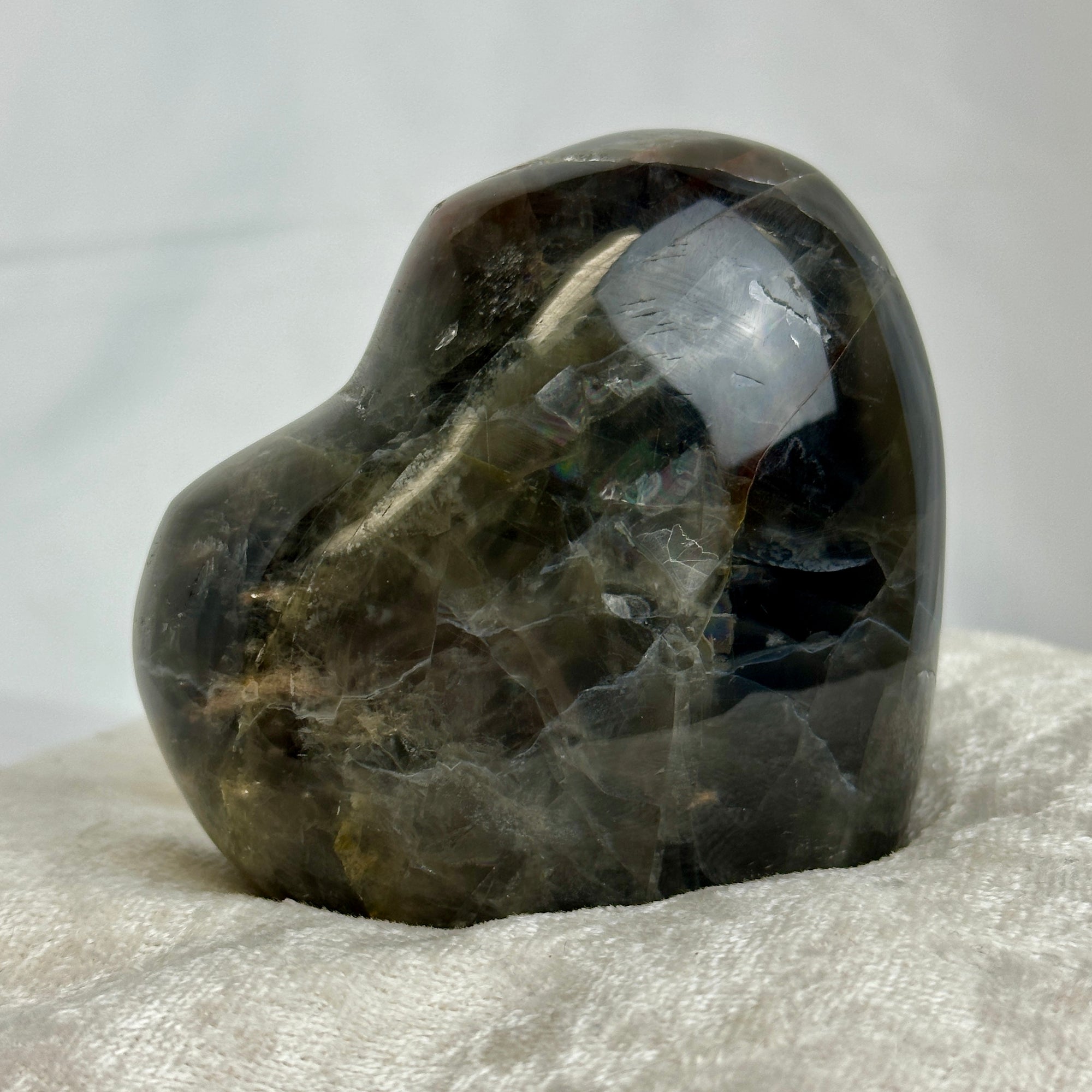 Black Moonstone Heart