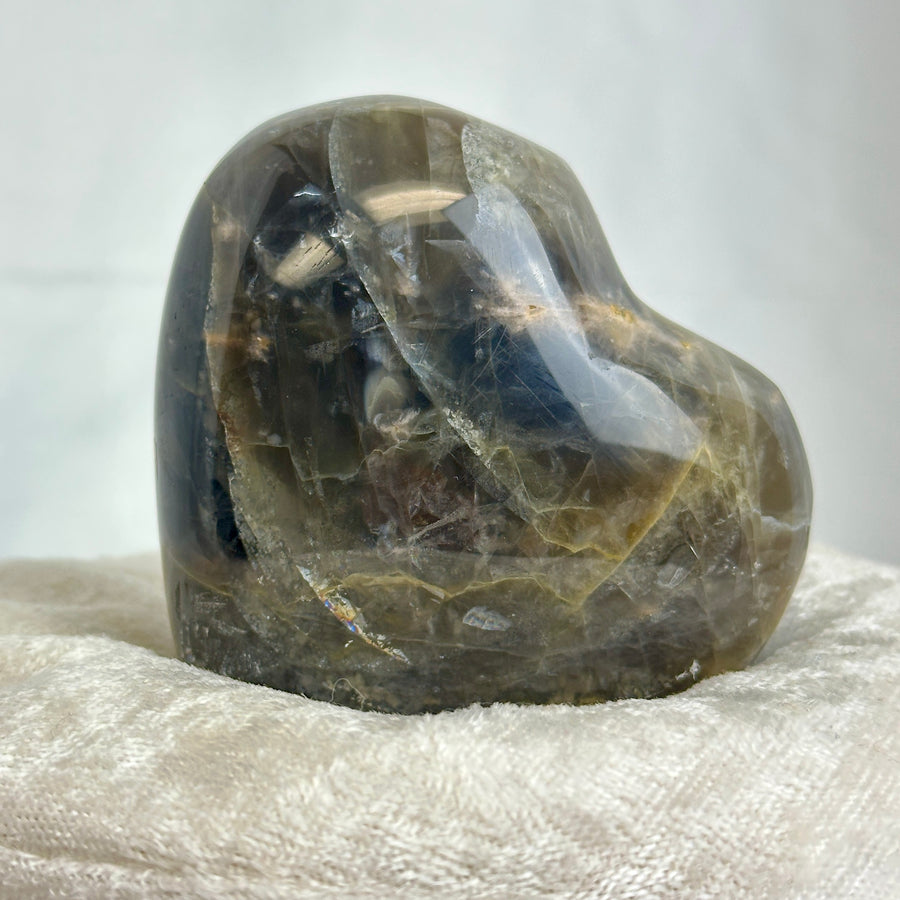 Black Moonstone Heart