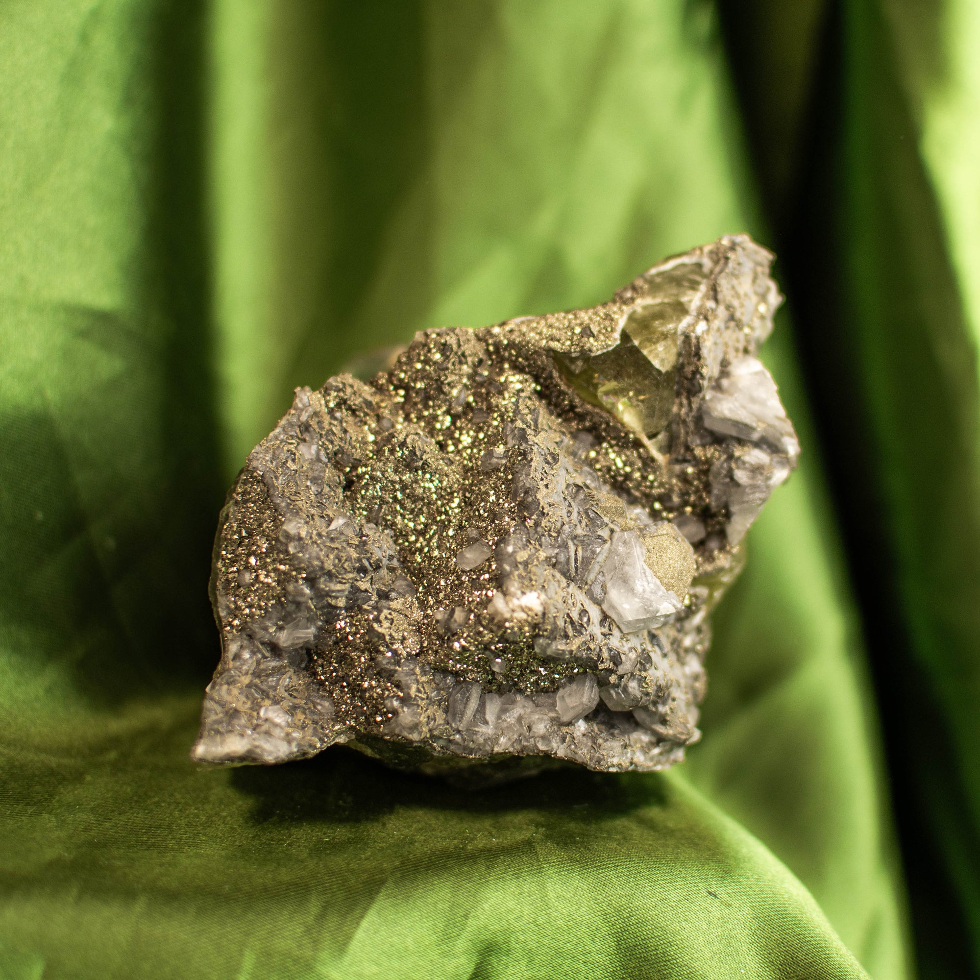 Raw Fluorite, Pyrite and Calcite Matrix